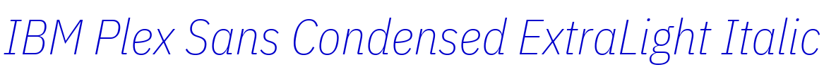 IBM Plex Sans Condensed ExtraLight Italic लिपि